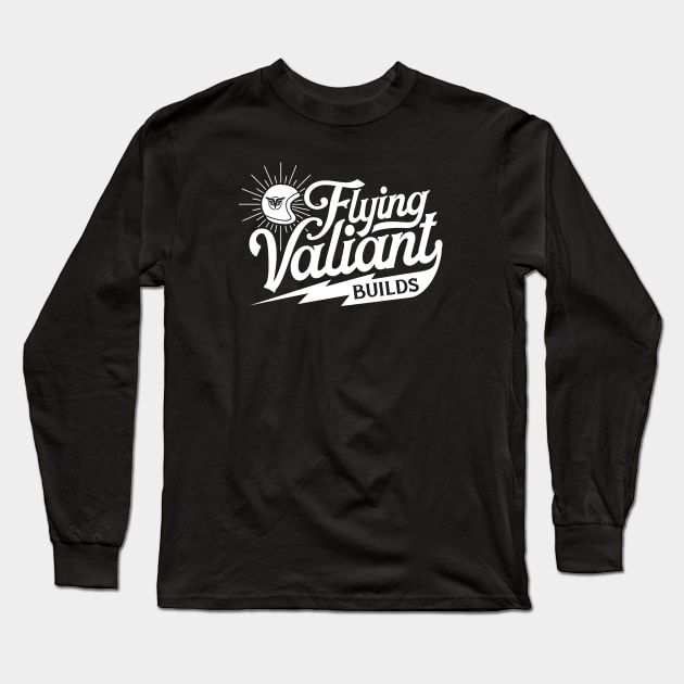 Flying Valiant Builds (Biker Style - White on Asphalt) Long Sleeve T-Shirt by jepegdesign